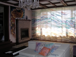 Interior textile design of the sitting room 